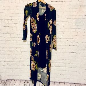 ✨BOGO✨ Black Dress with Floral Kimono set